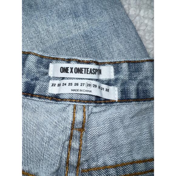 One teaspoon Trashed freebirds jeans - low rise skinny leg distressed - sz 28 - Picture 4 of 11